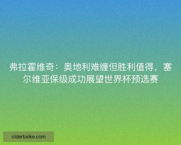 弗拉霍维奇：奥地利难缠但胜利值得，塞尔维亚保级成功展望世界杯预选赛
